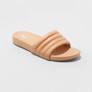 NWT Shade & Shore Tan Kendra Single Band Slide Sandals Size 9